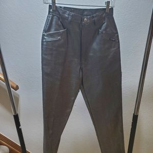 Pleather jeans silver